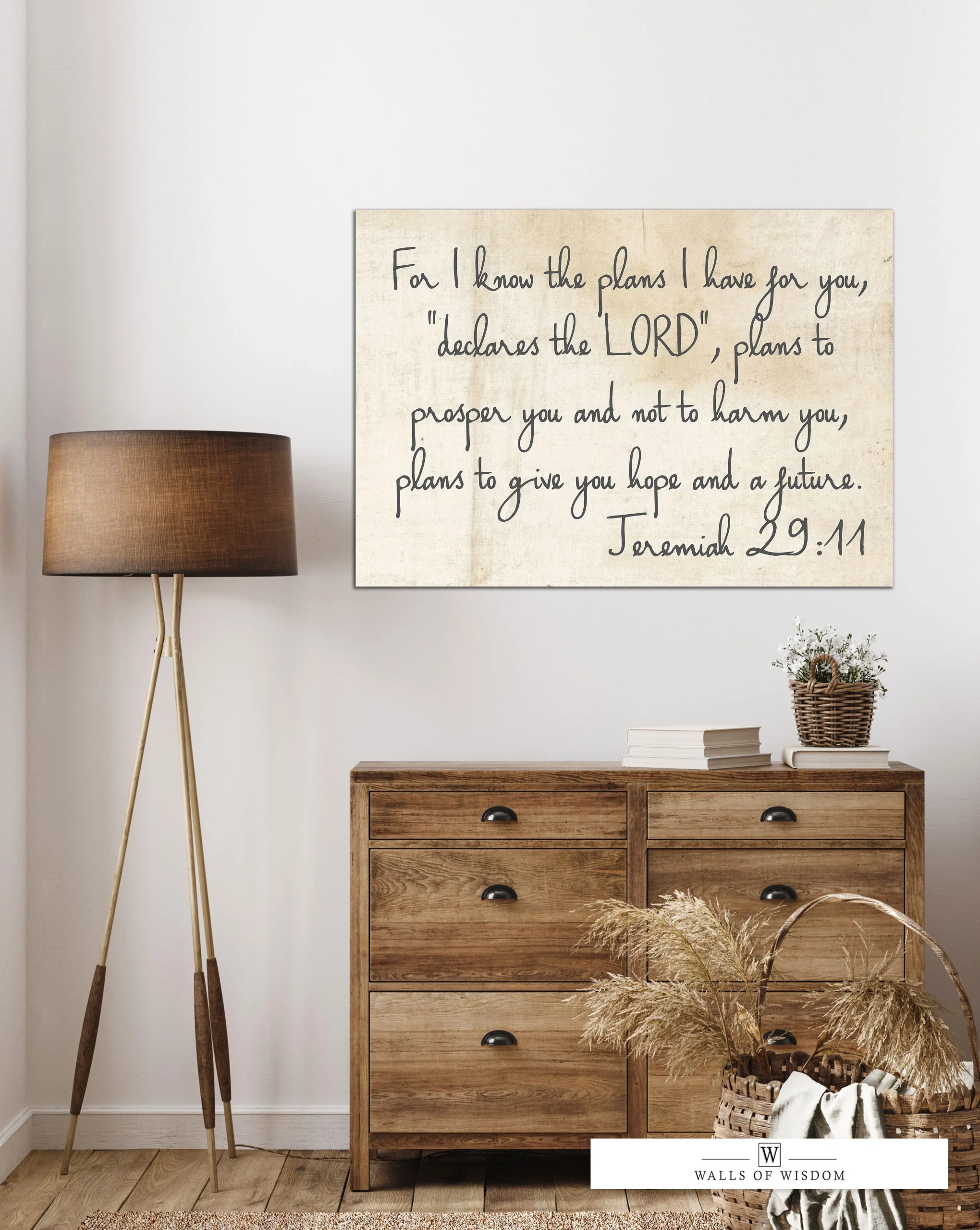 Jeremiah 29:11Farmhouse Decor Wall Art - I know the plans I have for you