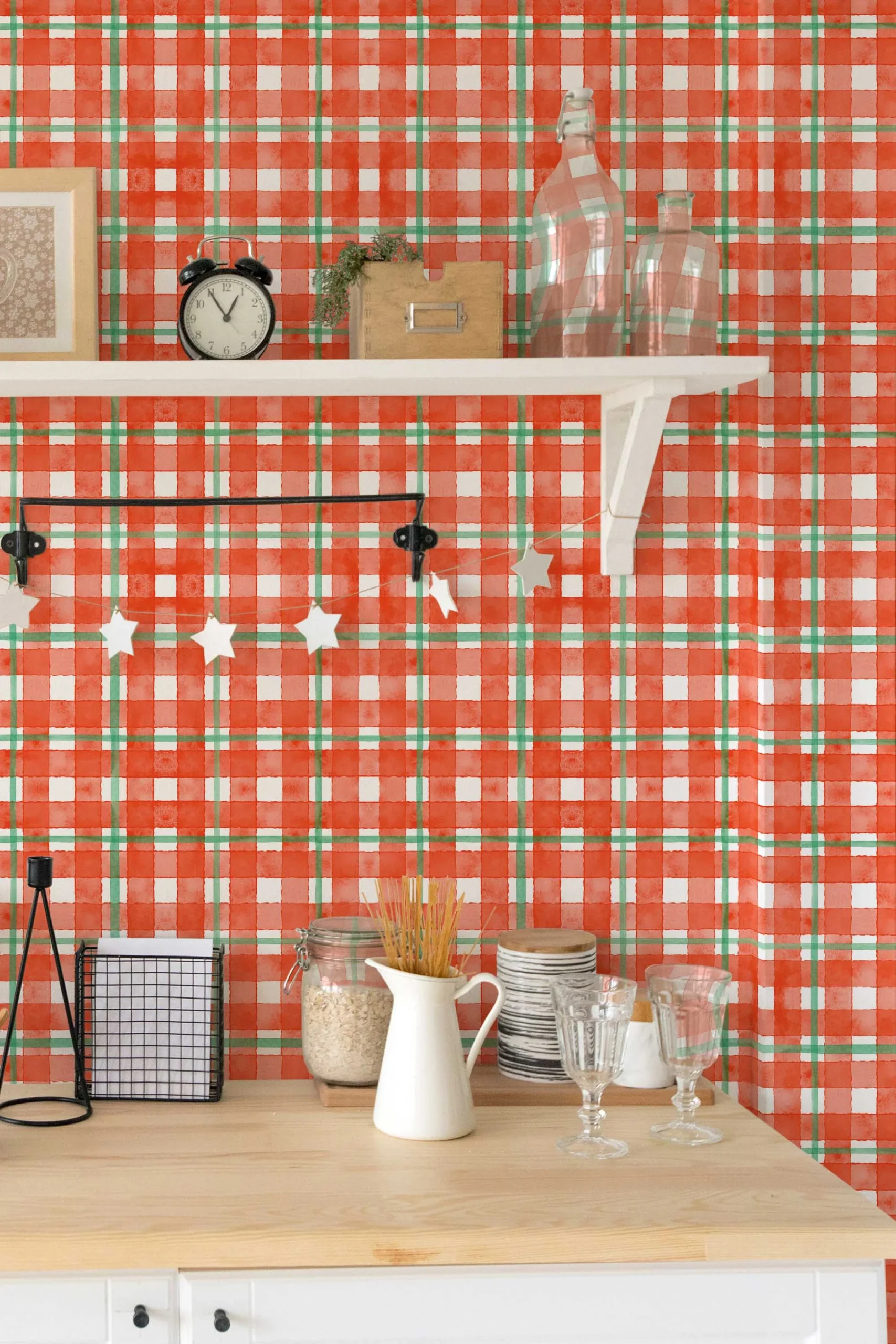 Festive Plaid Wallpaper