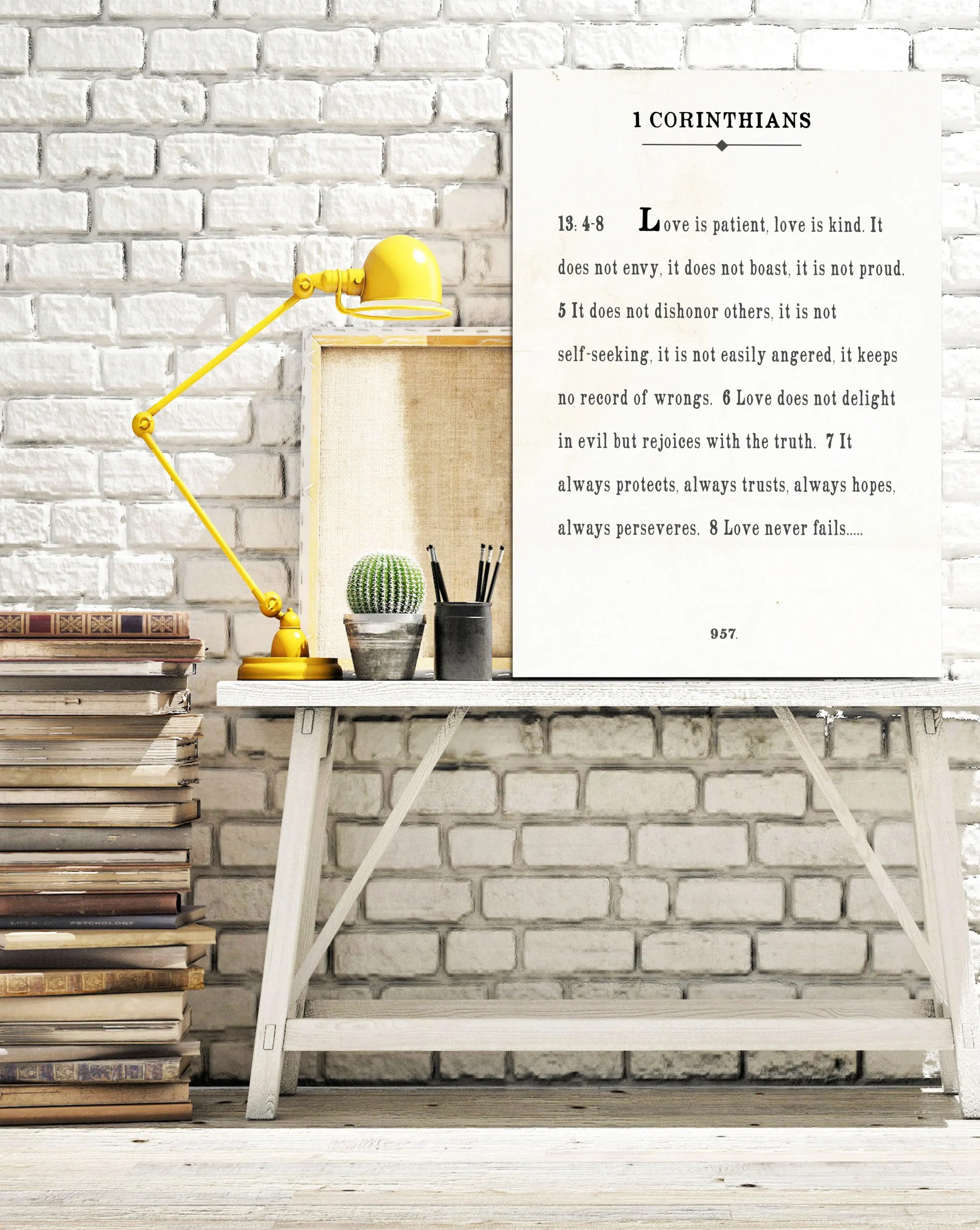 Love is Patient, Love is Kind Wall Art-1 Corinthians 13:4-8 - Book Page Canvas Art