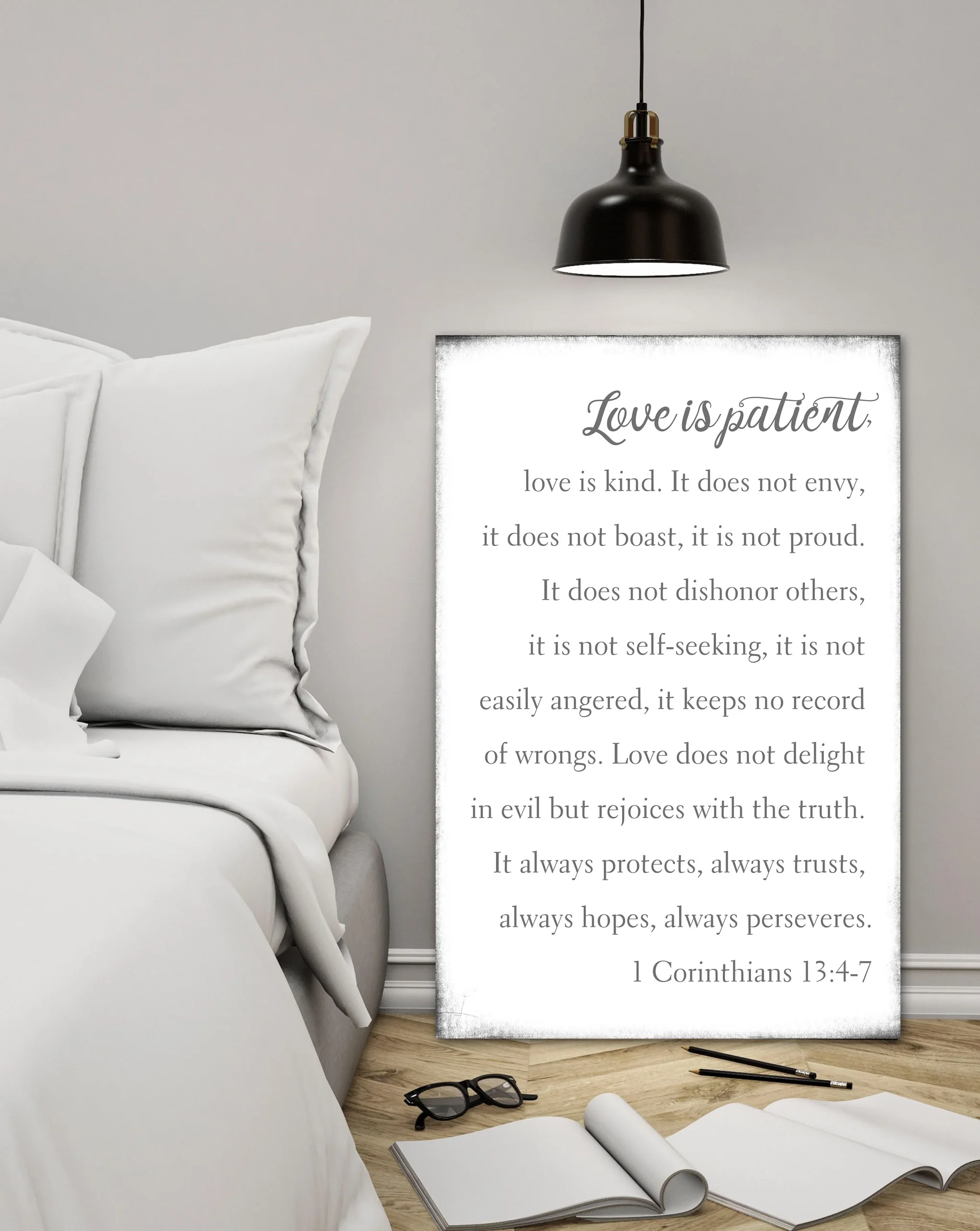 Love is Patient Love is Kind Wall Art - Farmhouse Sign