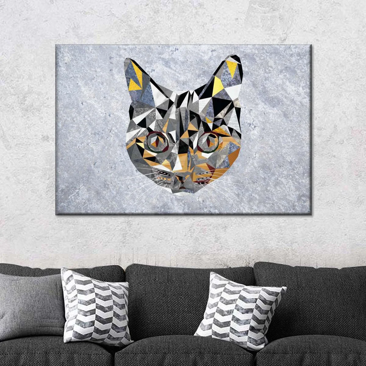 Geometric Cat Wall Art