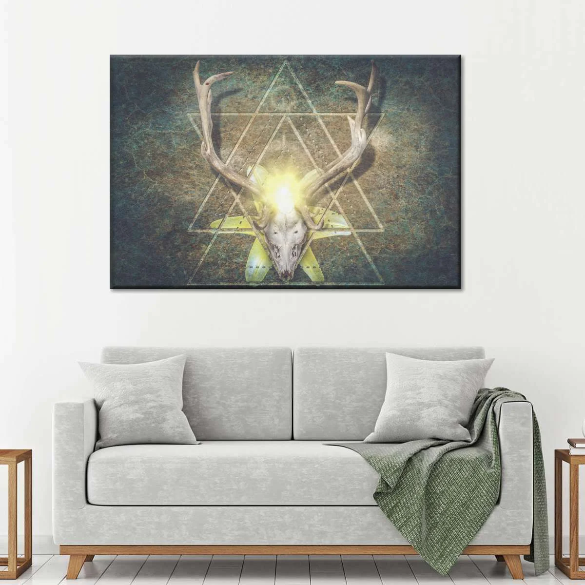 Horned Deer Skull Wall Art