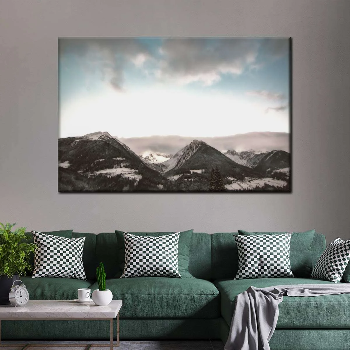 Gray Sky Mountains Wall Art