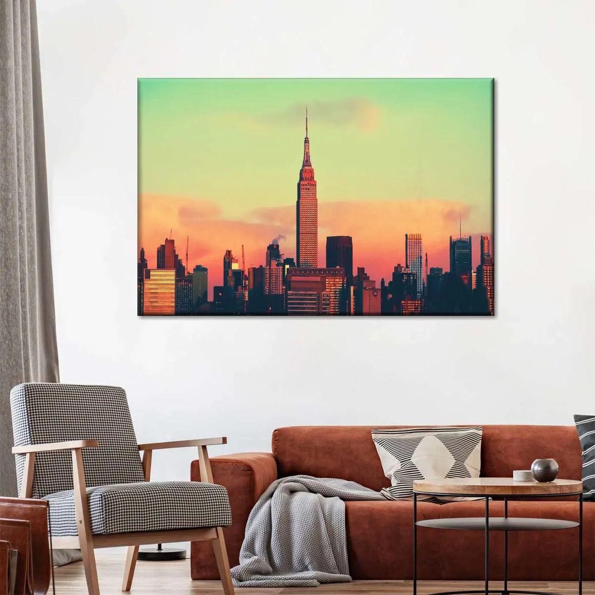 Empire State Building At Sunset Wall Art