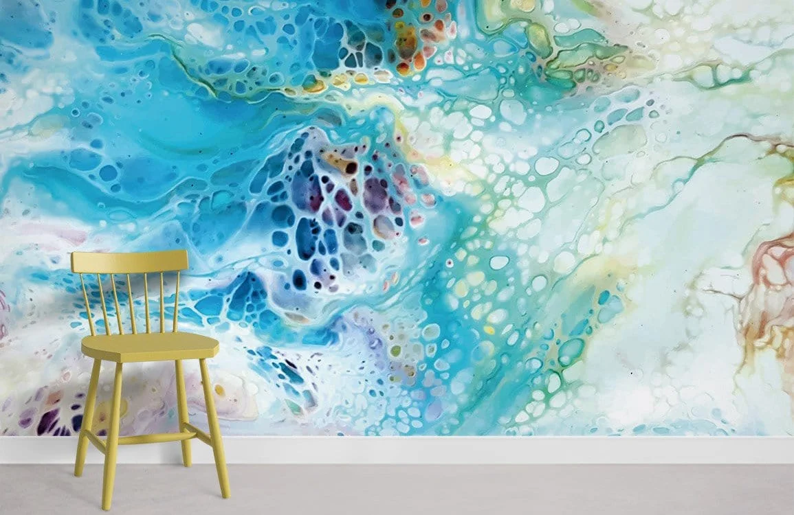 Abstract Color Burst Art Mural Wallpaper