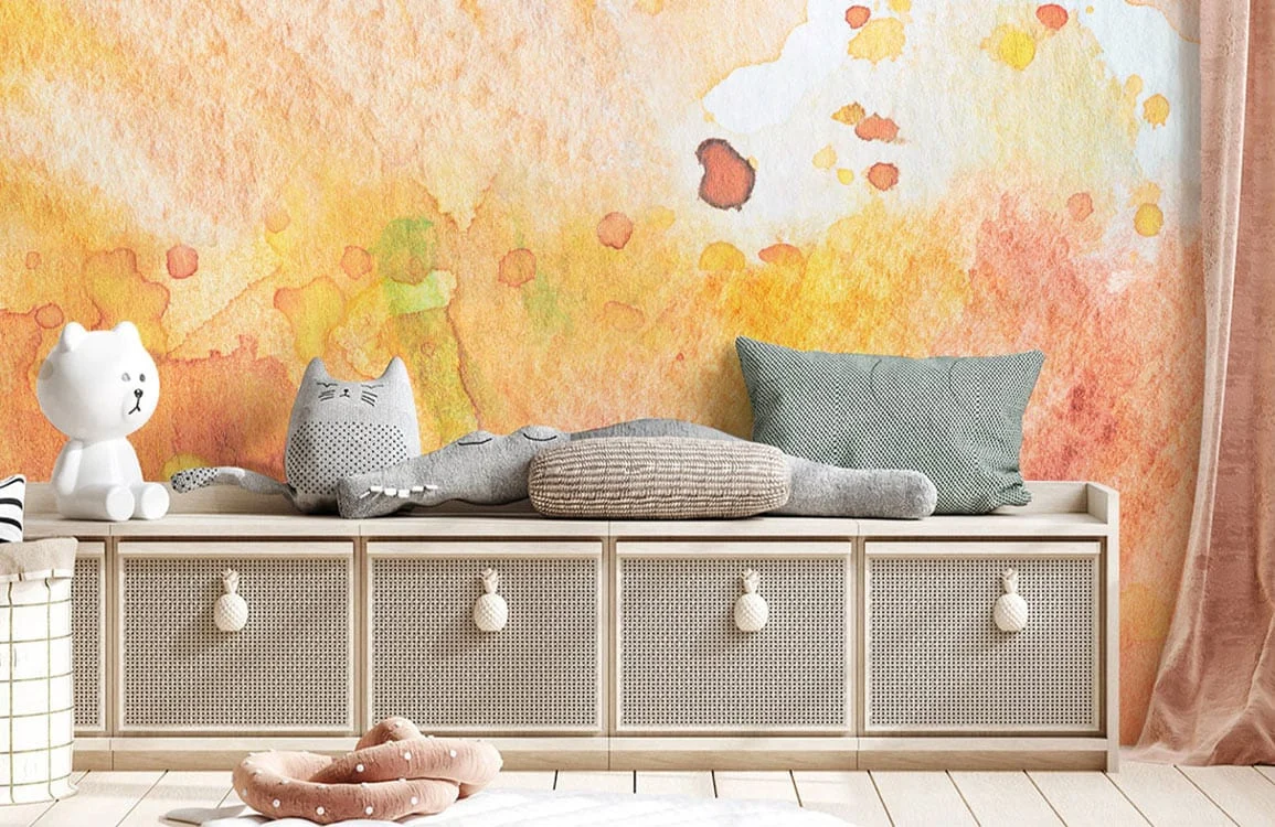 Sunset Watercolor Splash Mural Wallpaper