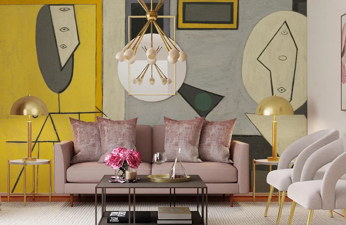 Abstract Geometric Bold Art Mural Wallpaper