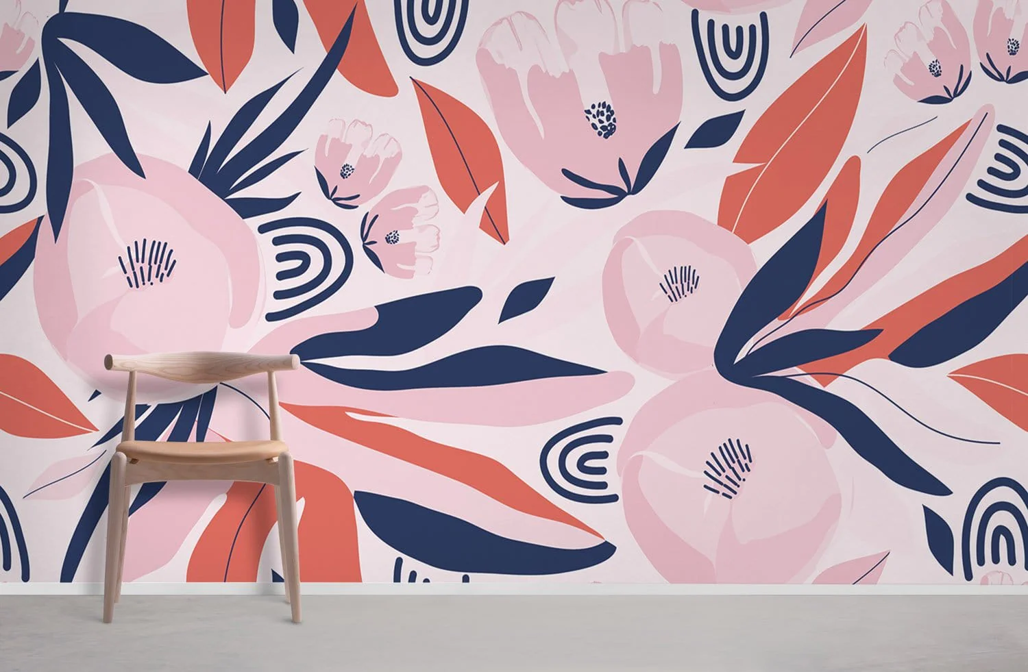 Vibrant Floral Botanical Mural Wallpaper