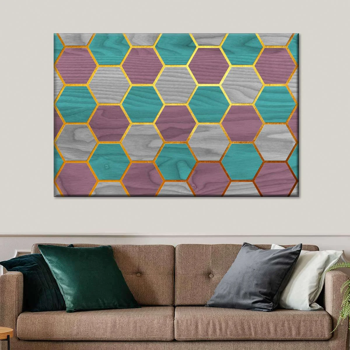 Hexagon Geometric Pattern Wall Art